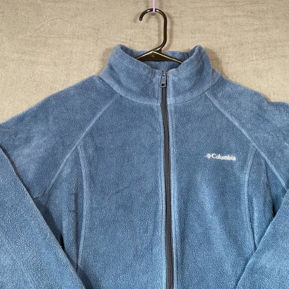 Columbia Full-Zip Blue Fleece Jacket Womens XL Polyester Lightweight Outerwear - Picture 3 of 11